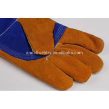 A3 47 cm palma y pulgar guantes de soldadura gruesa vaca guantes de soldadura de cuero